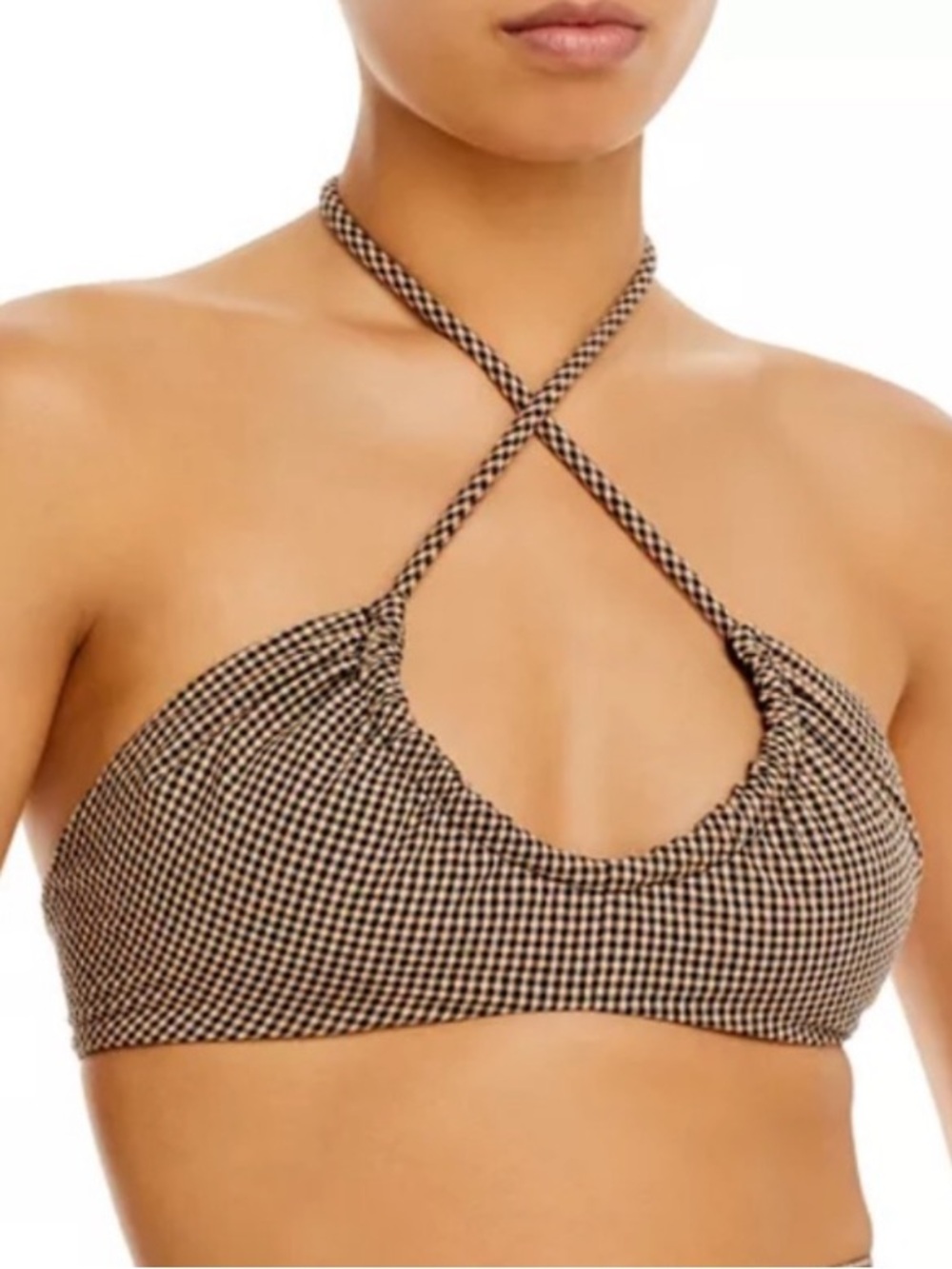 NWT Proenza Schouler White Label Cropped Gingham Halter Bralette